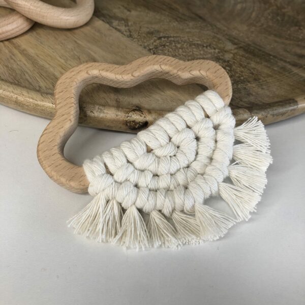 Anneau dentition nuage macramé blanc